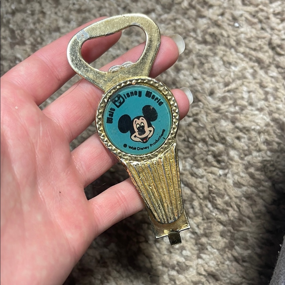 Vintage souvenir Walt Disney World Gold Bottle Opener